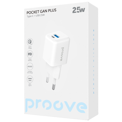 Купить СЗУ Proove Pocket GaN Plus 25W (Type-C + USB) 60246 - Ncase
