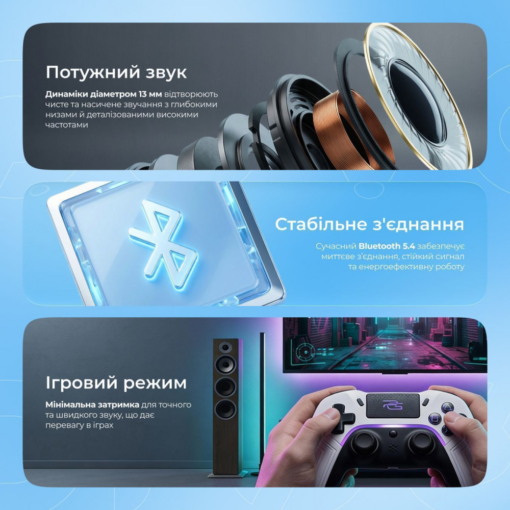 Беспроводные наушники Proove Digital Pro TWS with ANC (APP) white (TWAP54002202) Белый на картинке №12