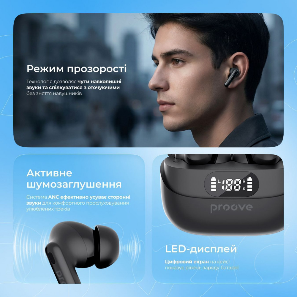 Бездротові навушники Proove Digital Pro TWS with ANC (APP) — Придбати в Україні - фото 12
