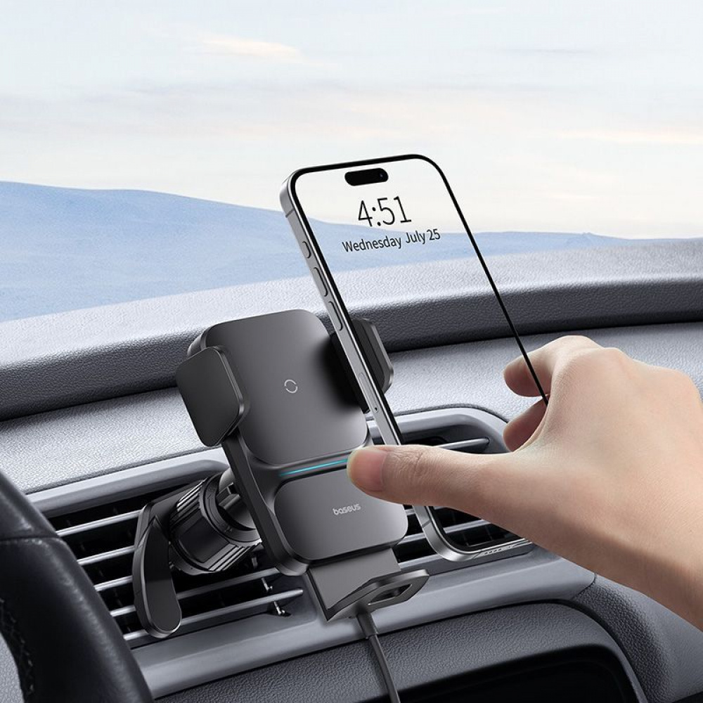 Автомобільний тримач з Бездротовим ЗП Baseus Wisdom Auto Alignment 15W — Придбати в Україні - фото 6