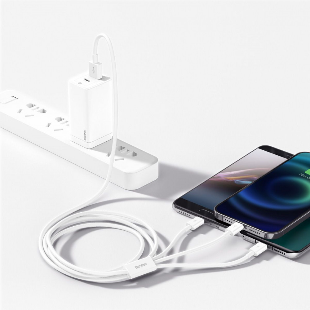 Кабель Baseus Superior Series Fast Charging 3 in 1 3.5A (1m) — Придбати в Україні - фото 6