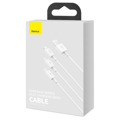 Кабель Baseus Superior Series Fast Charging 3 in 1 3.5A (1m) — Придбати в Україні