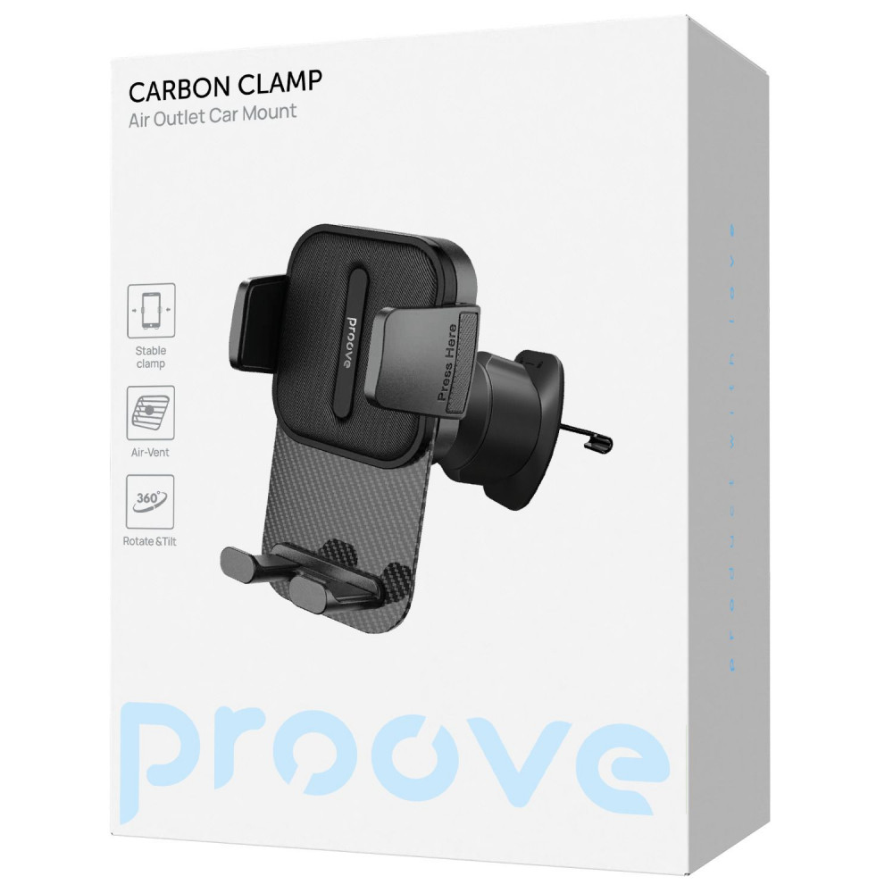 Автомобільний тримач Proove Carbon Clamp Air Outlet Car Mount — Придбати в Україні - фото 1