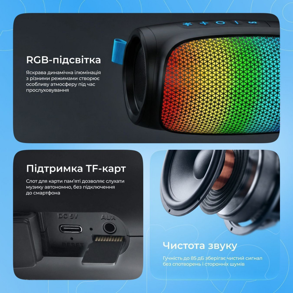 Портативная Акустика Proove Nova 10W (APP) black (PDNW10001AP01) Черный на картинке №11