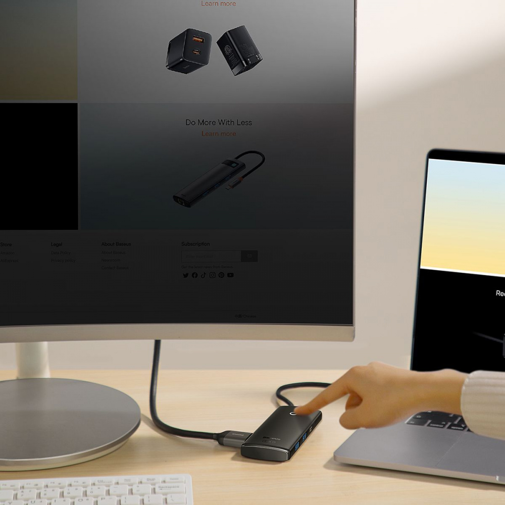 USB-Хаб Baseus Lite Series 6-in-1 (Type-C to HDMI + 2xUSB 3.0 + Type-C + SD/TF) — Придбати в Україні - фото 1