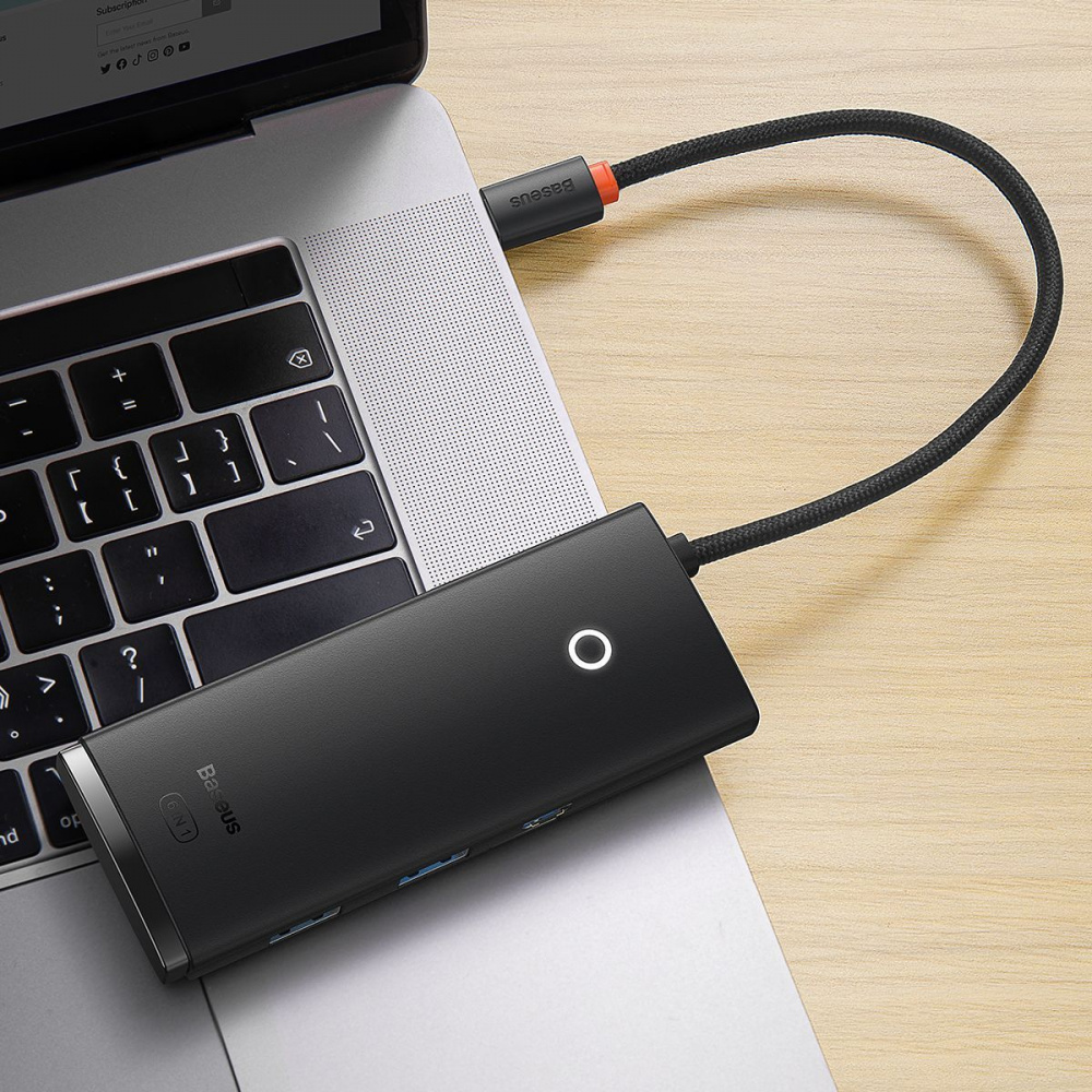 USB-Хаб Baseus Lite Series 6-in-1 (Type-C to HDMI + 2xUSB 3.0 + Type-C + SD/TF) — Придбати в Україні - фото 2