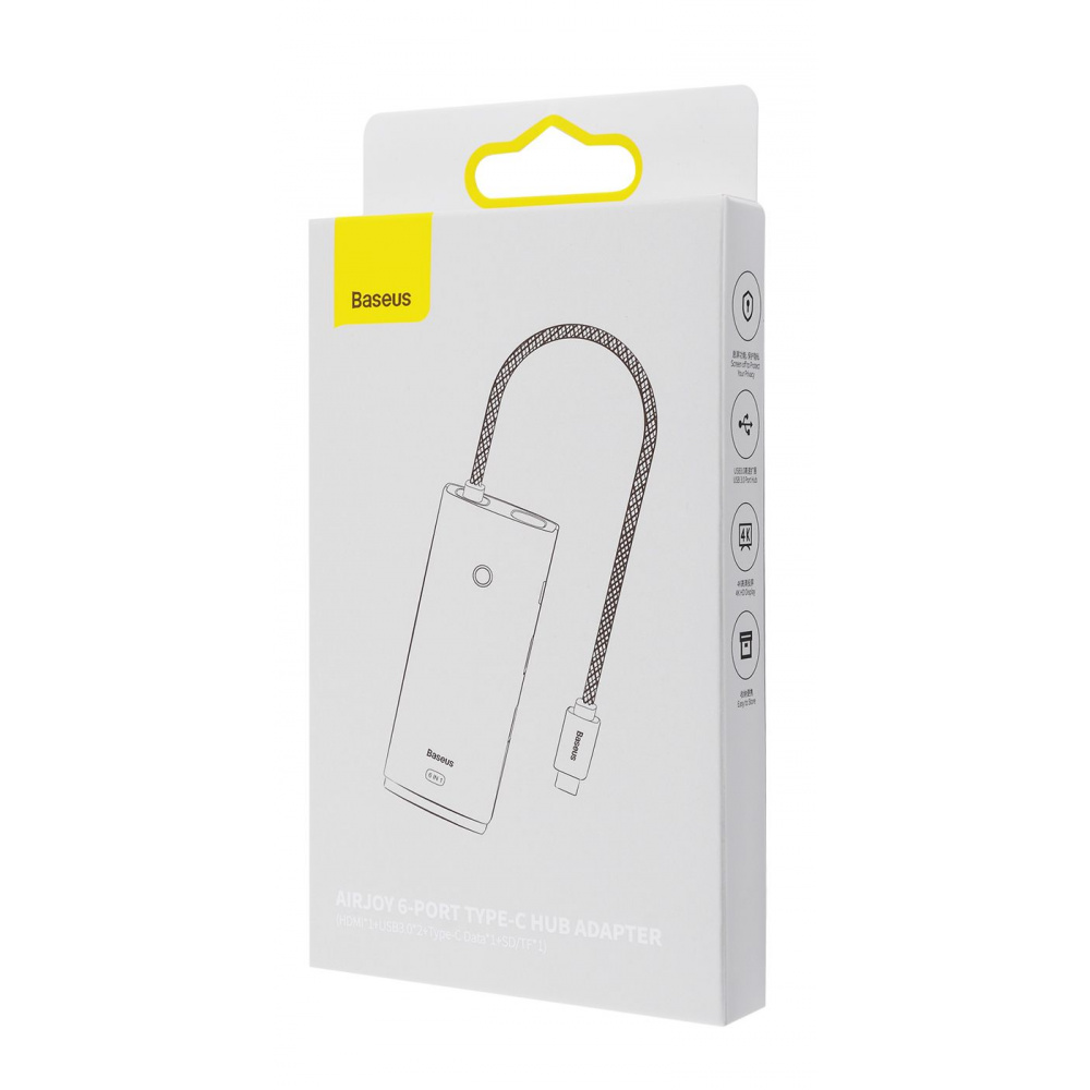 USB-Хаб Baseus Lite Series 6-in-1 (Type-C to HDMI + 2xUSB 3.0 + Type-C + SD/TF) — Придбати в Україні
