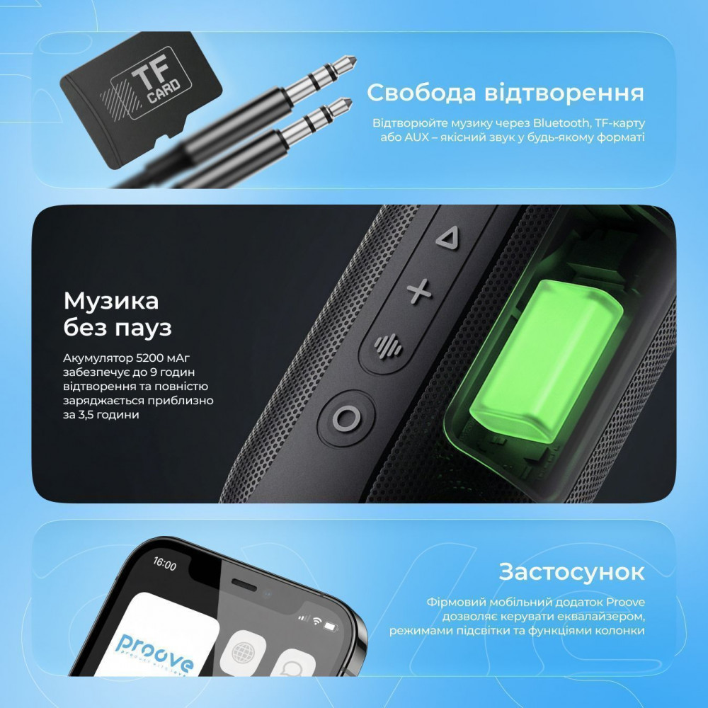 Портативна Акустика Proove SoundTrap III 30W (APP) — Придбати в Україні - фото 6