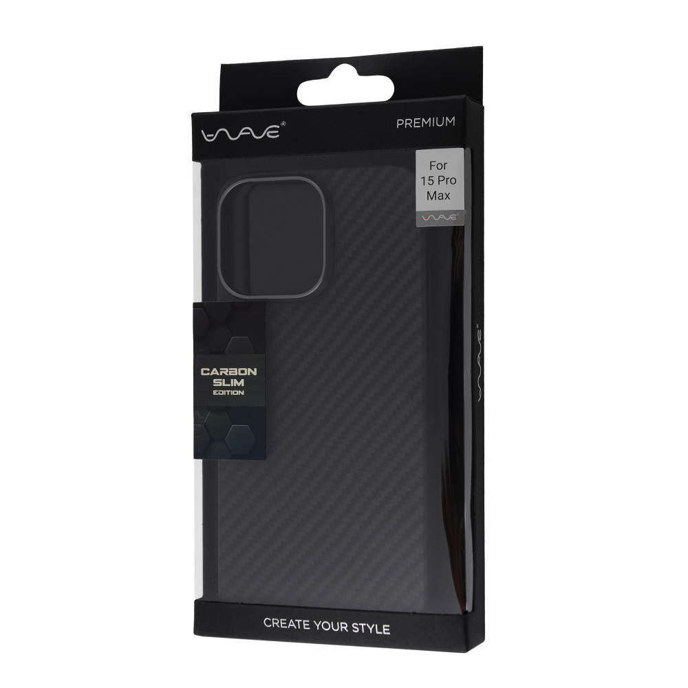 Чохол WAVE Premium Carbon Slim with Magnetic Ring iPhone 15 Pro Max — Придбати в Україні