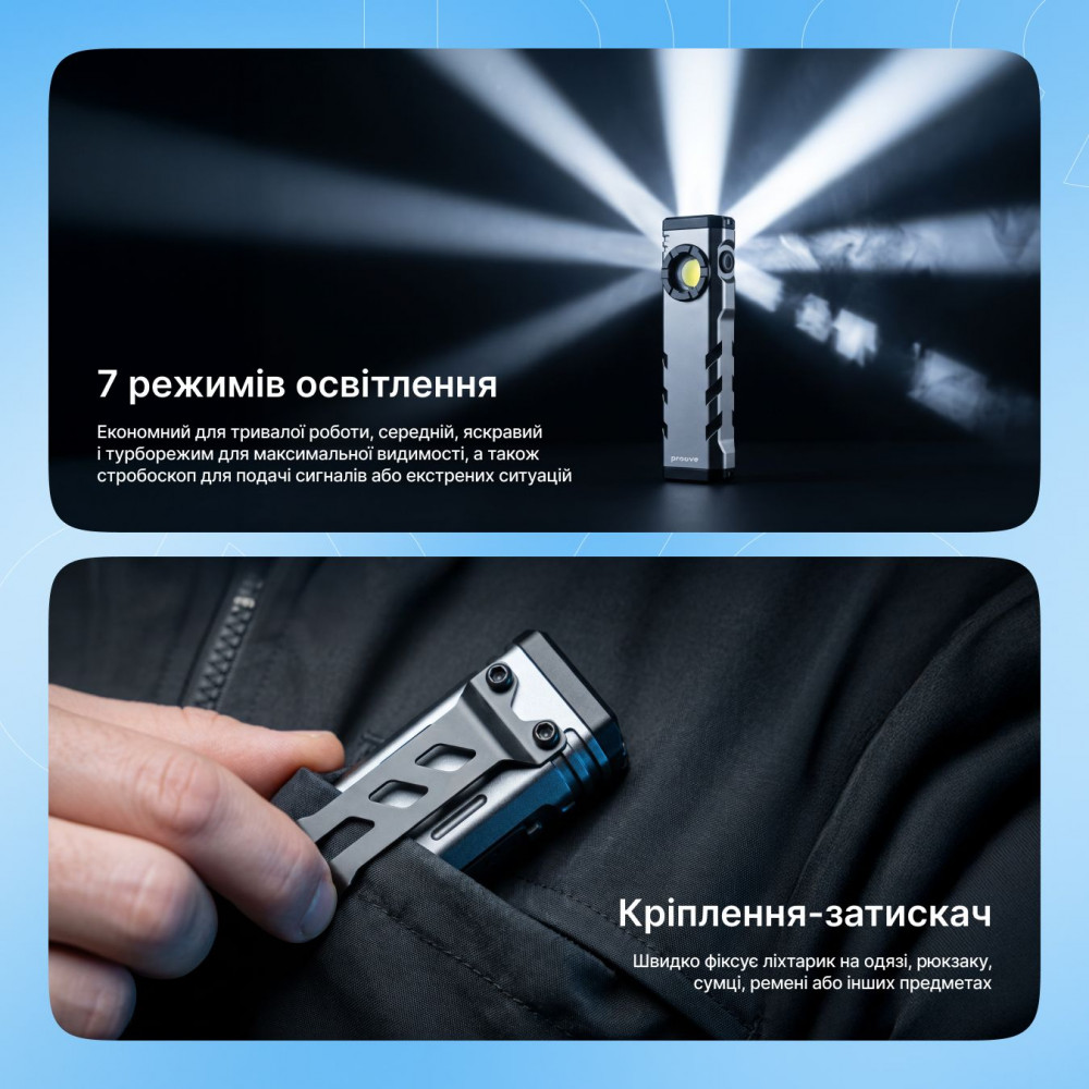 Портативний ліхтарик Proove Ray Slim (1000lm) — Придбати в Україні - фото 3