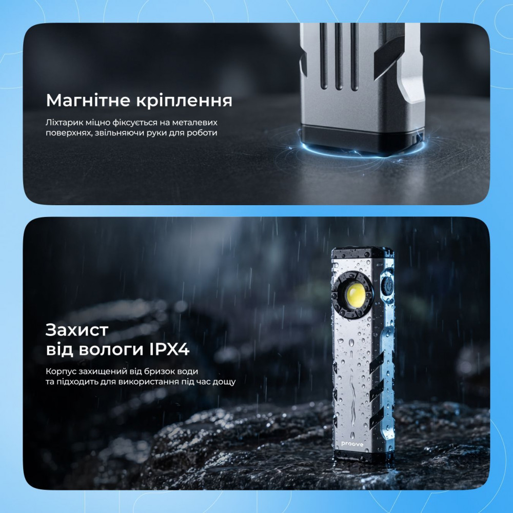 Портативний ліхтарик Proove Ray Slim (1000lm) — Придбати в Україні - фото 4
