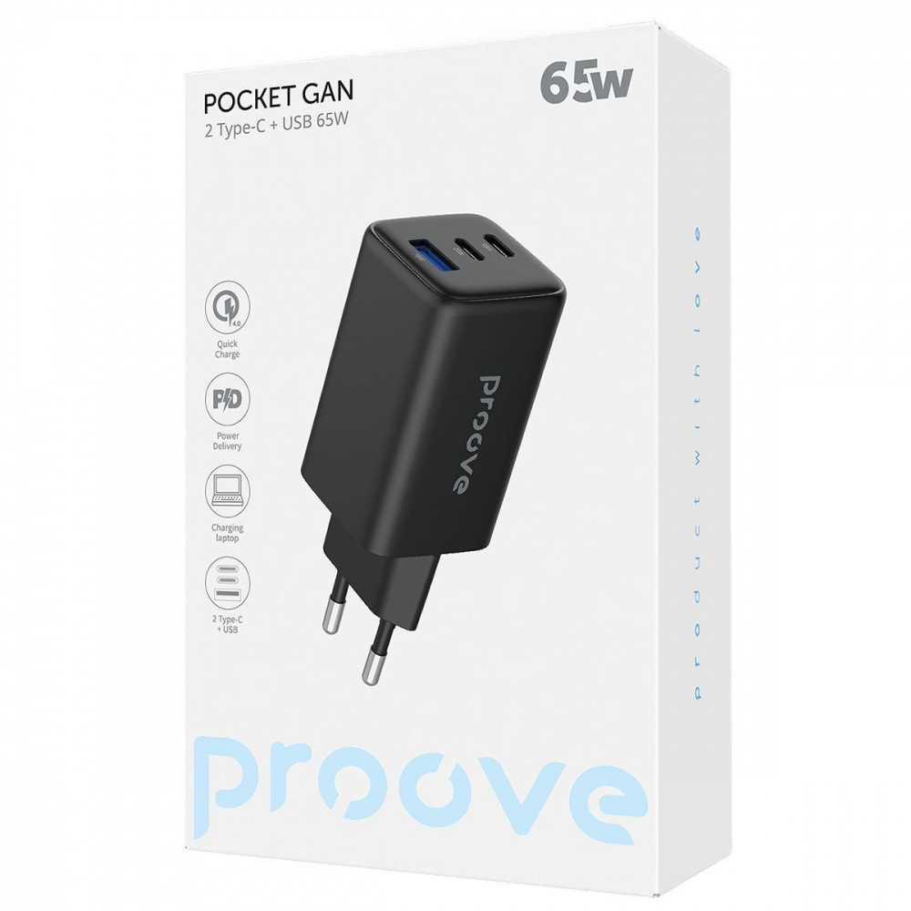 СЗУ Pocket GaN 65W (2Type-C + USB) - фото 1