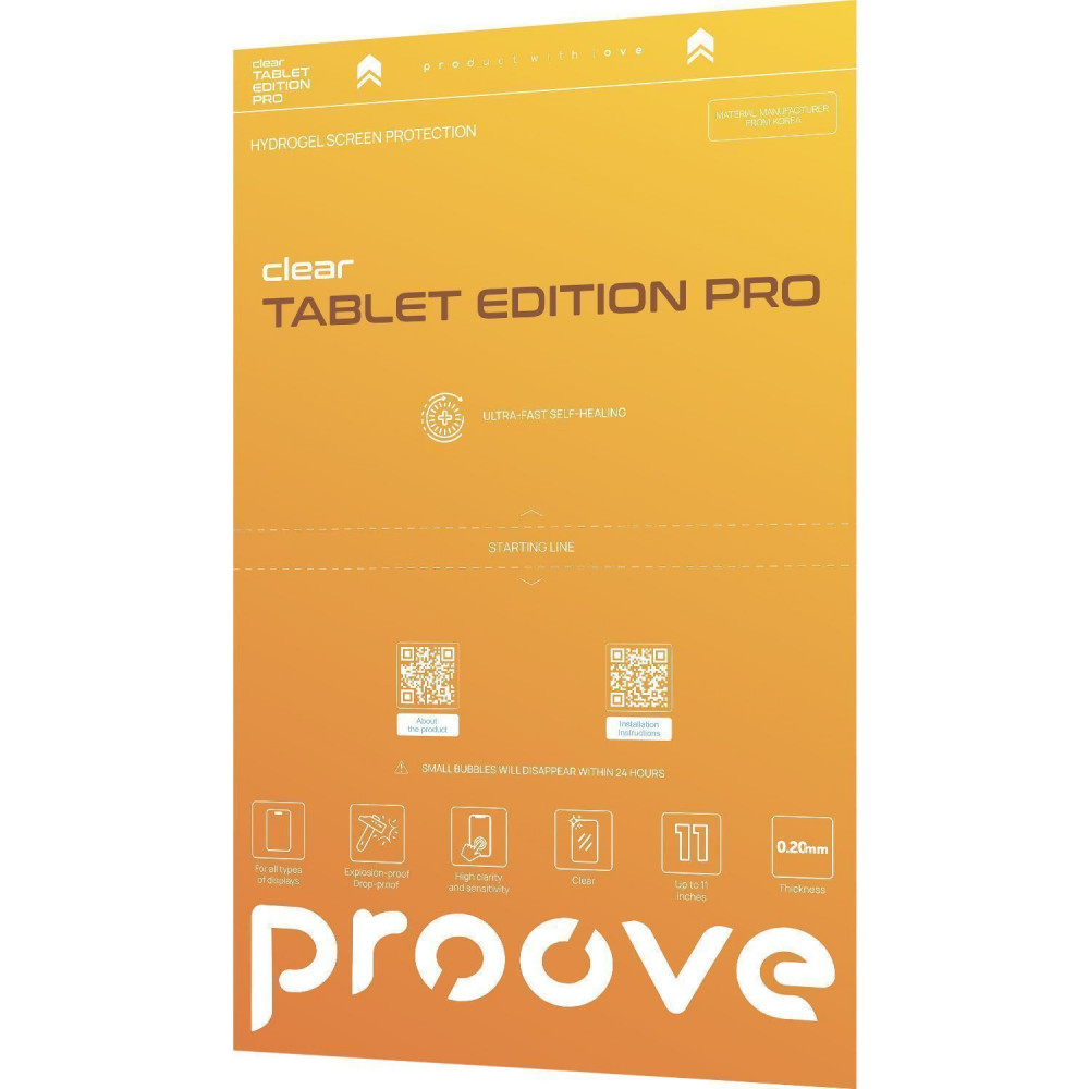Захисна гідрогелева плівка Proove Hydrogel Screen Protection TABLET EDITION PRO Clear — Придбати в Україні