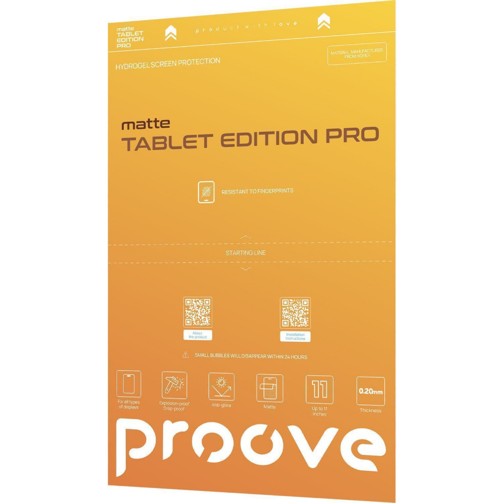Захисна гідрогелева плівка Proove Hydrogel Screen Protection TABLET EDITION PRO Matte — Придбати в Україні