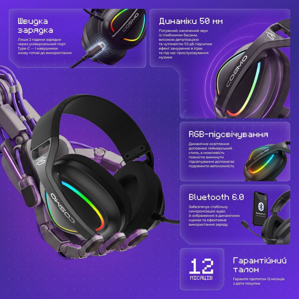 Беспроводная игровая гарнитура Proove Gaming Cosmo (APP) - фото 4