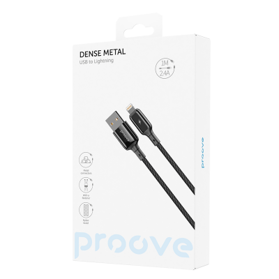 Купить Кабель Proove Dense Metal USB to Lightning 2.4A (1m) 50496 - Ncase