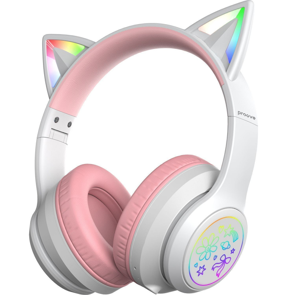 Бездротові навушники Proove Kids Neko (APP) white/pink (HPNK0001AP25) Білий/Рожевий на малюнкі №1