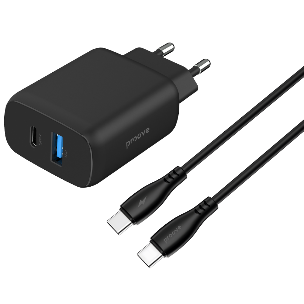 СЗУ  Proove Silicone Power 2 30W (Type-C + USB) +  КабельType-C to Type-C (1m) - фото 13
