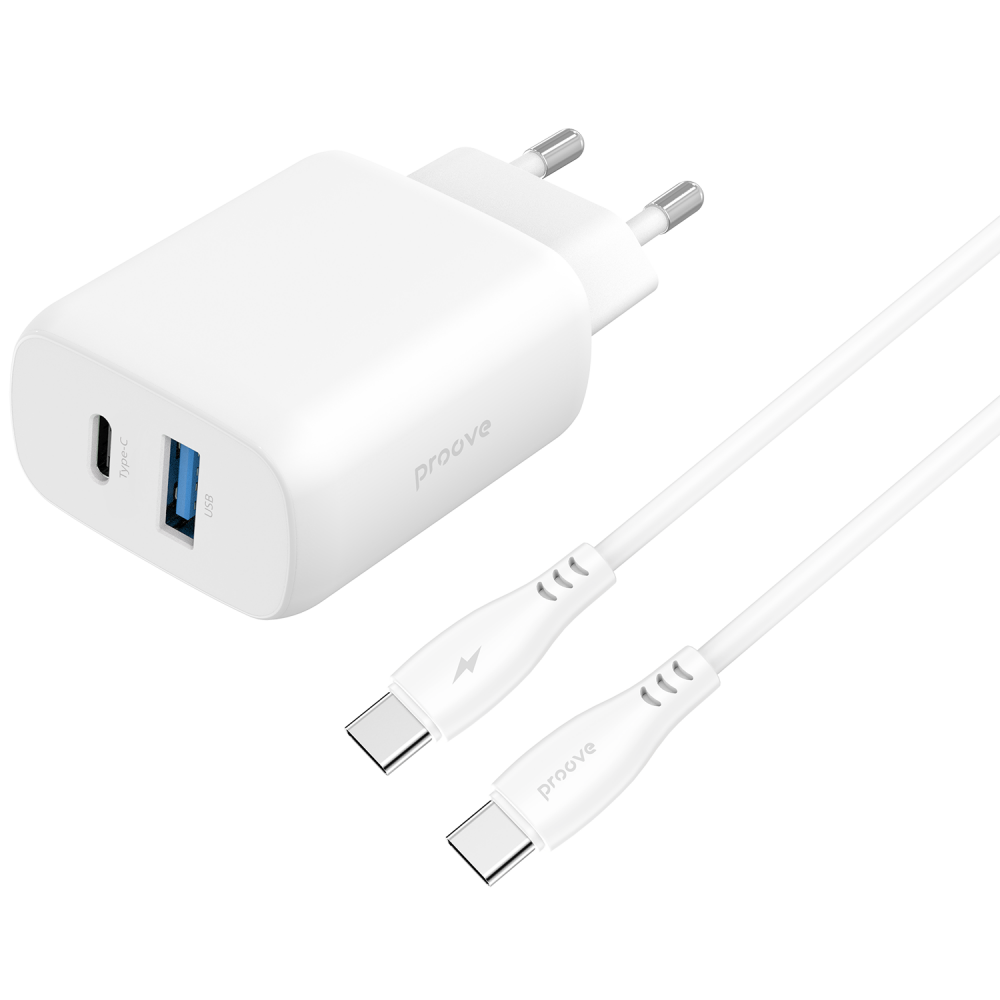 СЗУ  Proove Silicone Power 2 30W (Type-C + USB) +  КабельType-C to Type-C (1m) - фото 12