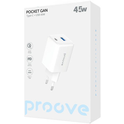Купить СЗУ Proove Pocket GaN 45W (Type-C + USB) 63249 - Ncase