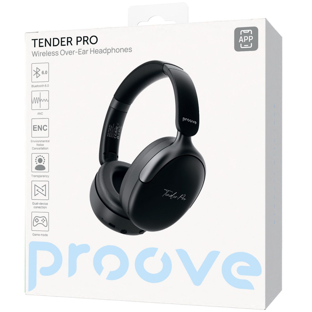 Бездротові навушники Proove Tender Pro with ANC (APP) white (HPTP0001AP02) Білий на малюнкі №2