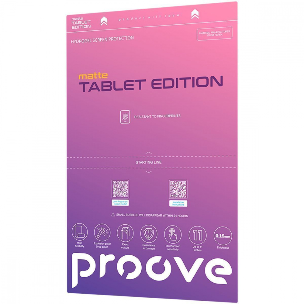 Захисна гідрогелева плівка Proove Hydrogel Screen Protection TABLET EDITION Matte — Придбати в Україні