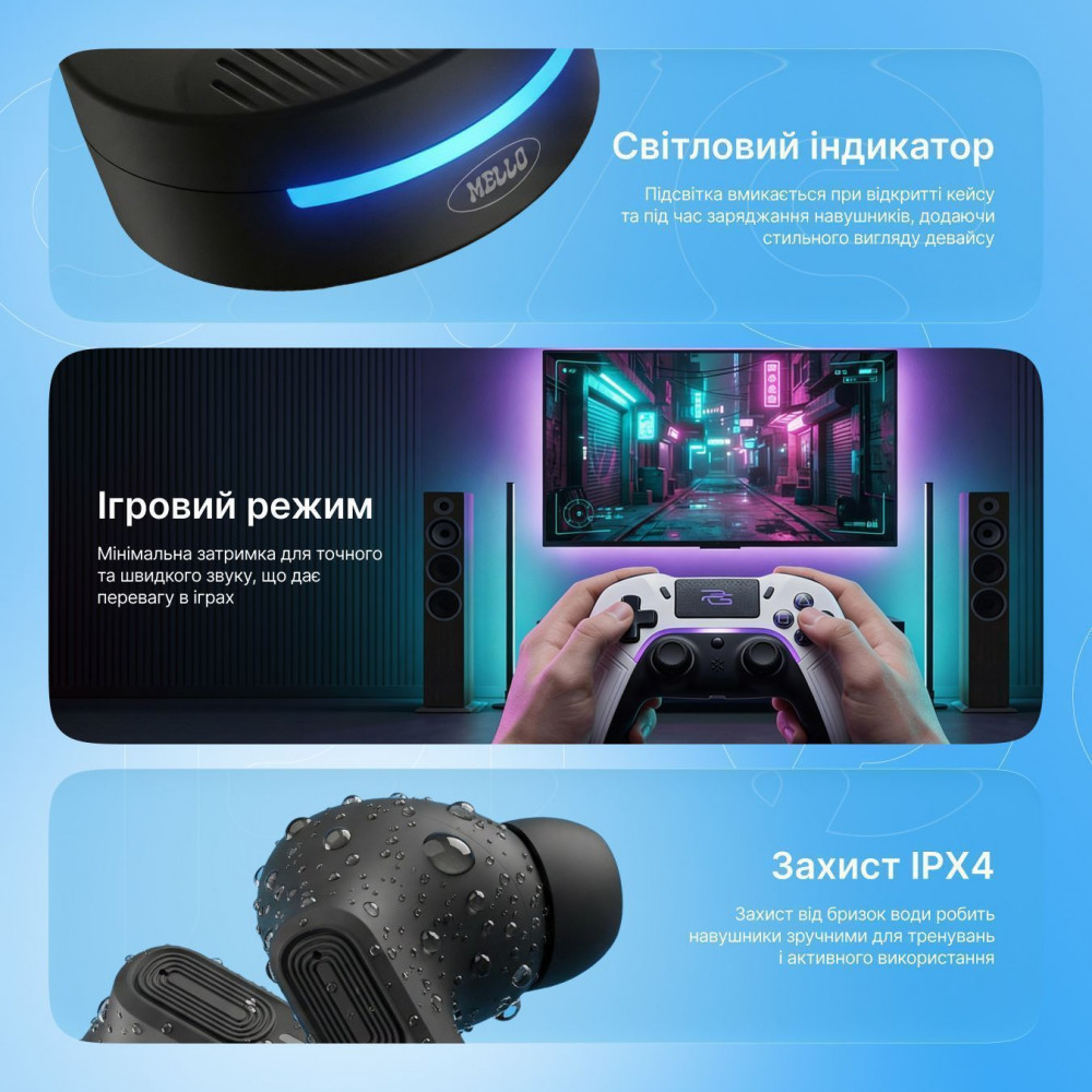 Бездротові навушники Proove Mello TWS with ANC (APP) — Придбати в Україні - фото 5