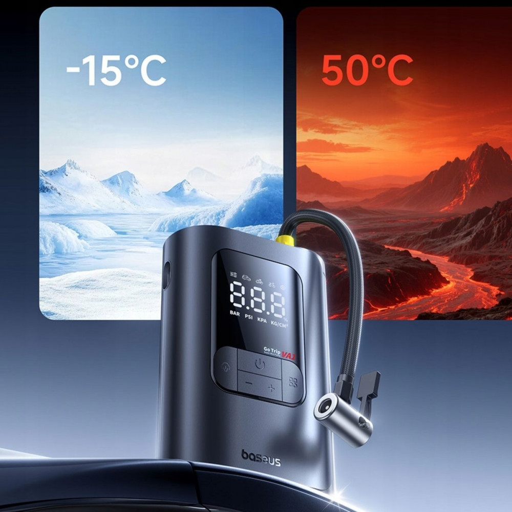 Портативний міні насос OS-Baseus GoTrip VA1 19-Cylinder black (C0119501) Чорний на малюнкі №5