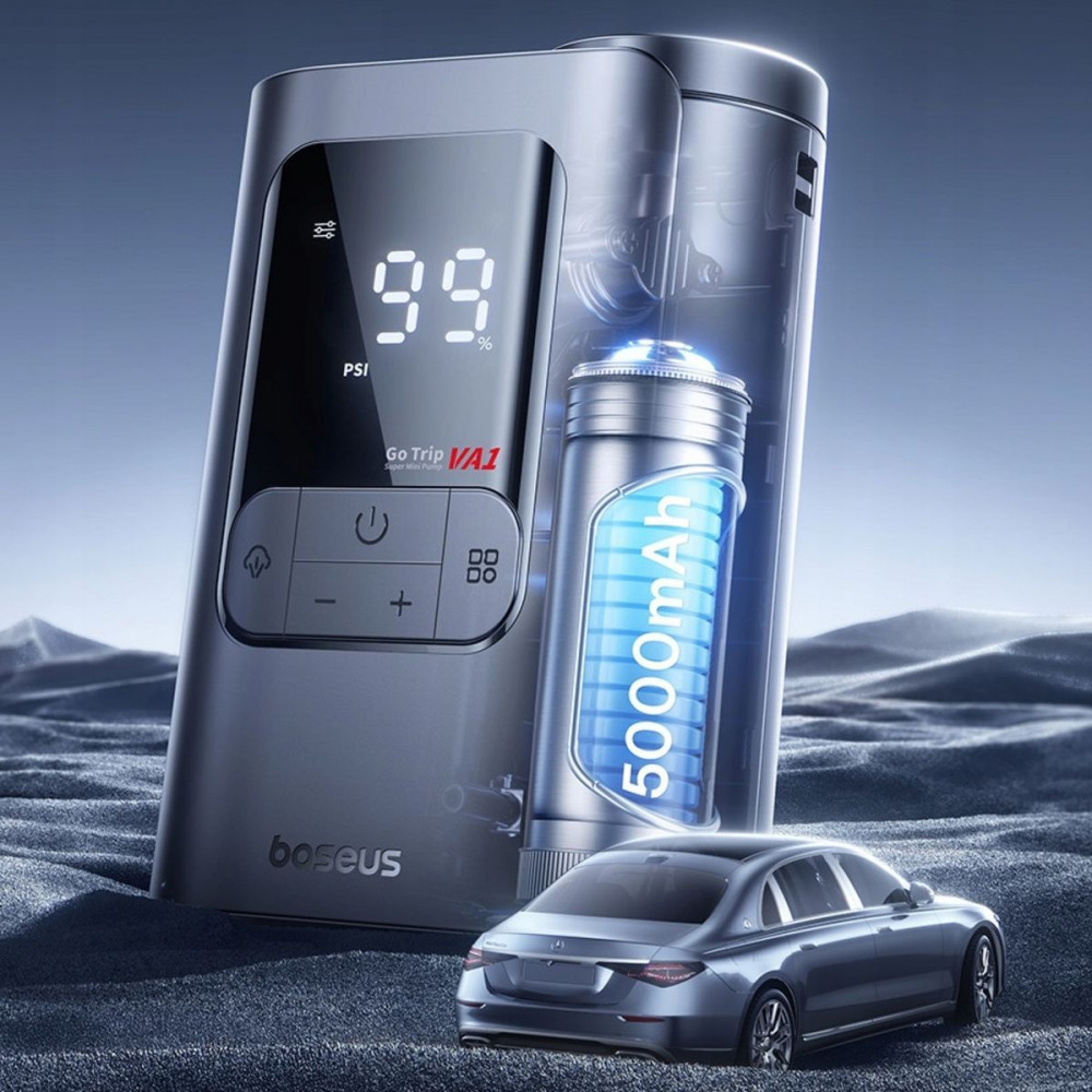 Портативний міні насос OS-Baseus GoTrip VA1 19-Cylinder black (C0119501) Чорний на малюнкі №8