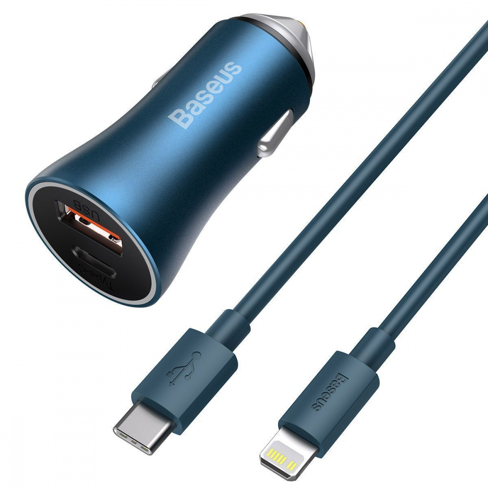 АЗП Baseus Golden Contactor Pro 40W USB + Type-C + Cable Type-C to Lightning (1m) — Придбати в Україні - фото 2