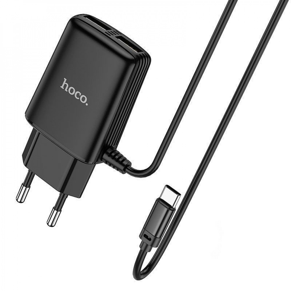СЗУ Hoco C82A Real Power + Cable (Type-C) 2.4A 2USB - фото 3