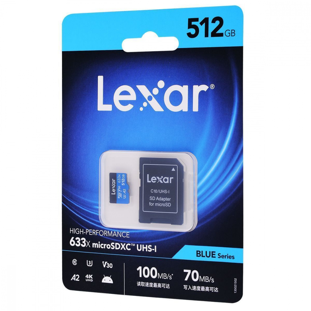 Накопитель Micro SDXC Card LEXAR 633x (Class 10 UHS-I U3) 512GB