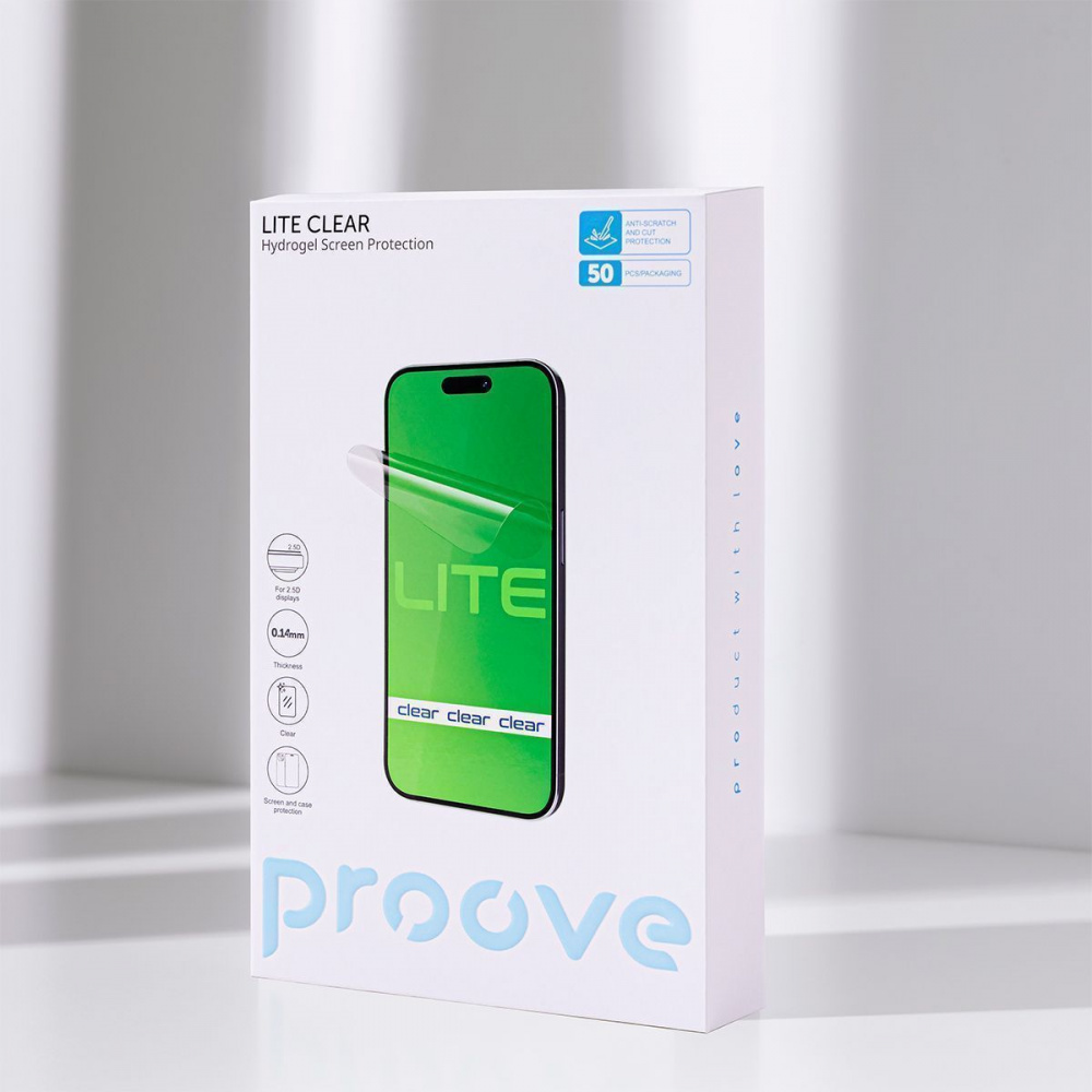 Захисна гідрогелева плівка Proove Hydrogel Screen Protection LITE Clear — Придбати в Україні - фото 3