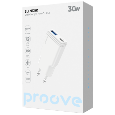 Купить CЗУ Proove Slender 30W (Type-C+USB) 64365 - Ncase