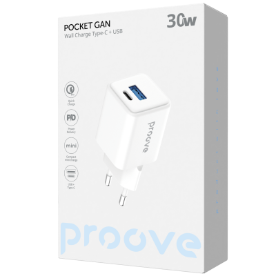 Купить МЗП Proove Pocket GaN 30W (Type-C + USB) 64366 - Ncase