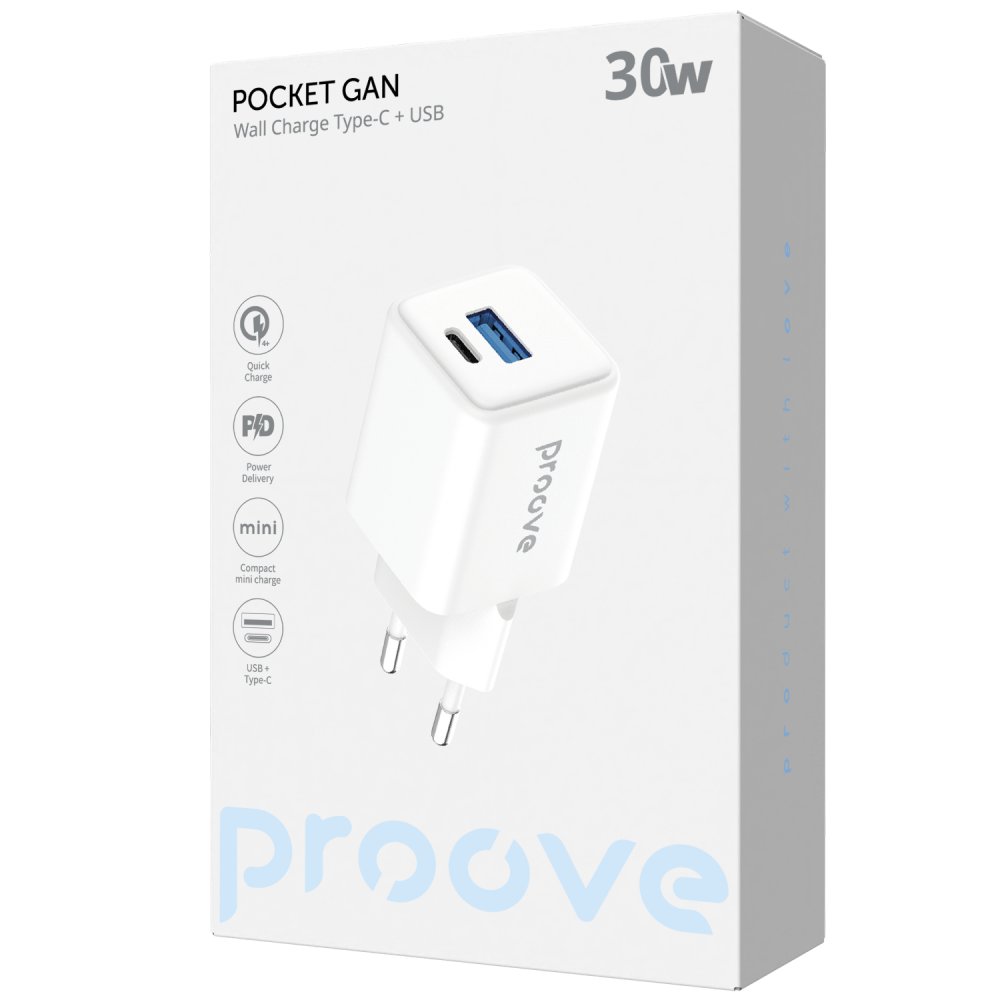 МЗП Proove Pocket GaN 30W (Type-C + USB) — Придбати в Україні - фото 1