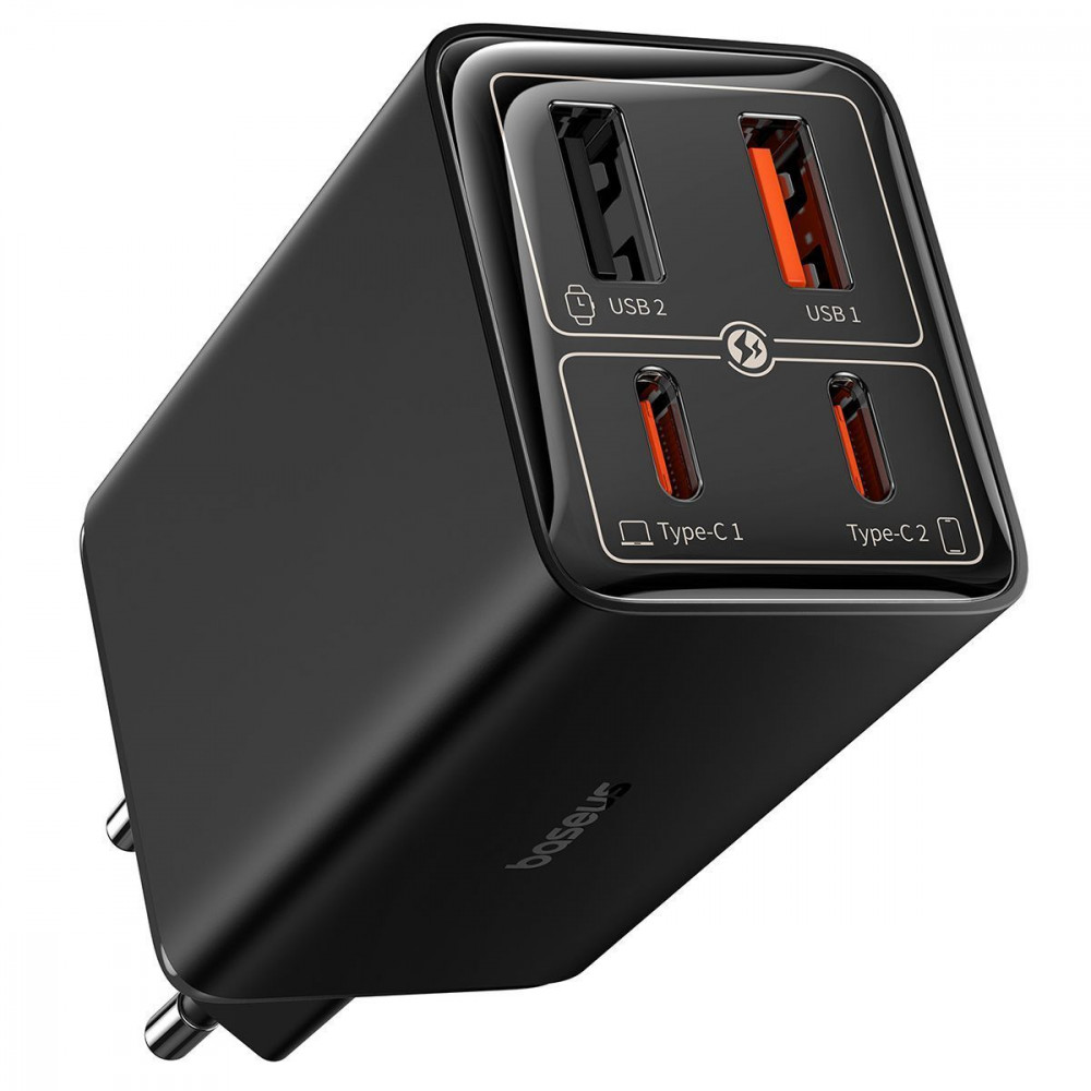 МЗП Baseus GaN6 Pro Fast Charger 2 Type-C + 2 USB 65W black на малюнкі №1