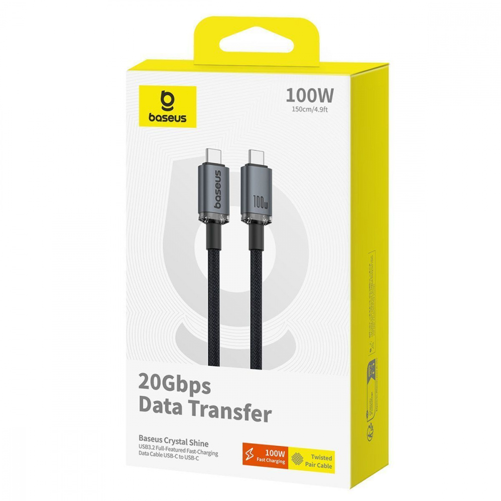 Кабель Baseus Crystal Shine USB3.2 Full Featured Type-C to Type-C 100W (1.5m) — Придбати в Україні