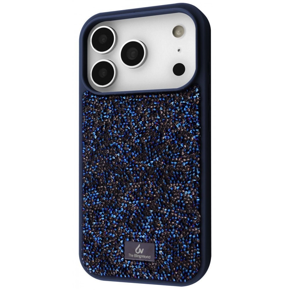 Чехол Bling World Rock Diamond (TPU) iPhone 17 Pro blue (65323) Синий на картинке №1