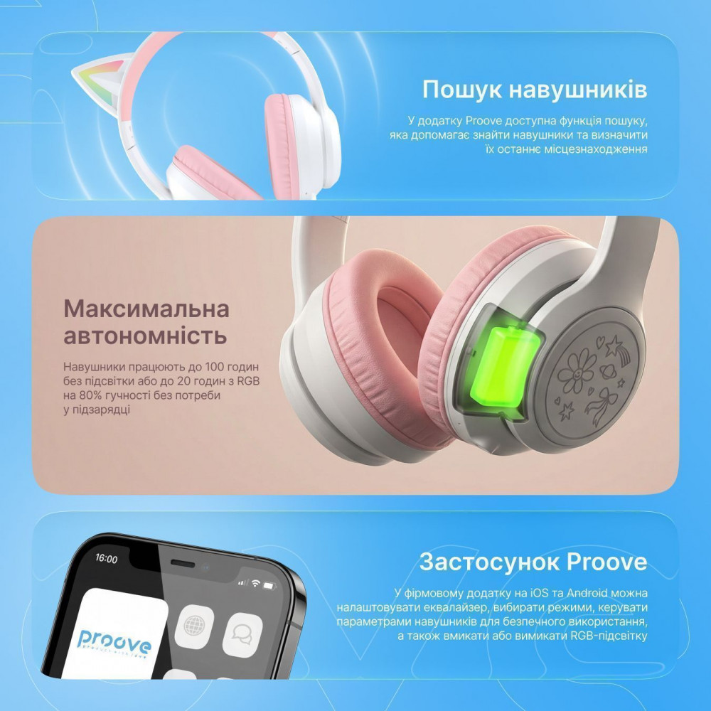 Беспроводные наушники Proove Kids Neko (APP) - фото 6