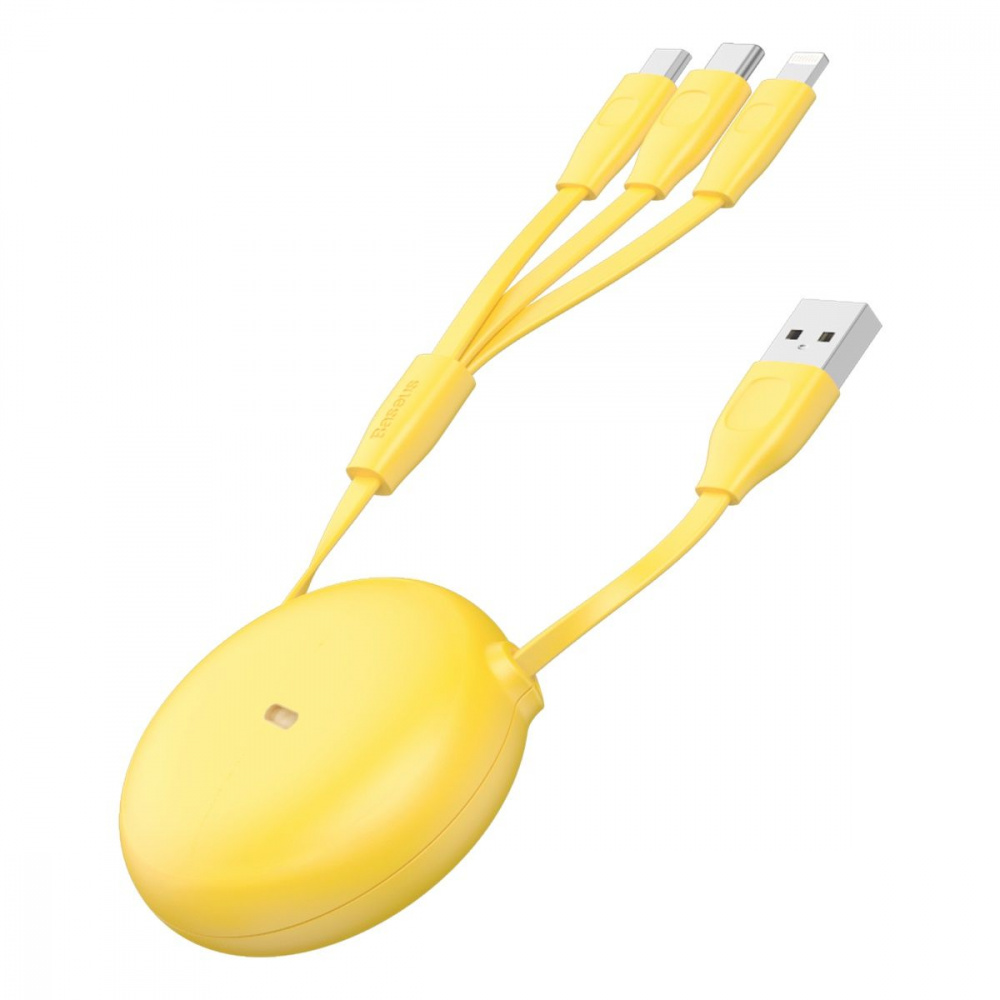 Кабель Baseus Lets Go Little Reunion One-Way Stretchable 3-in-1 (Micro USB+Lightning+Type-C) 3A (0.8 - фото 4