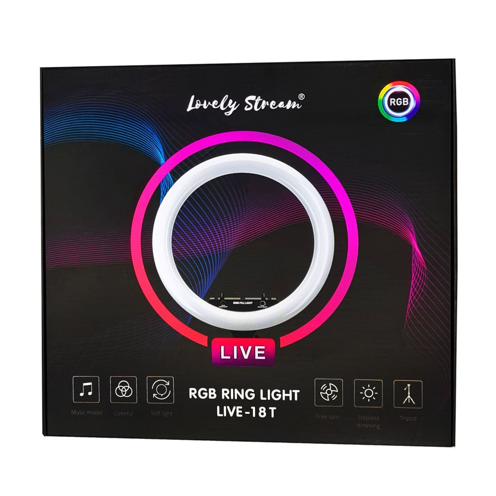 Кільцева світлодіодна LED лампа Lovely Stream 18 "Full Set — Придбати в Україні - фото 14