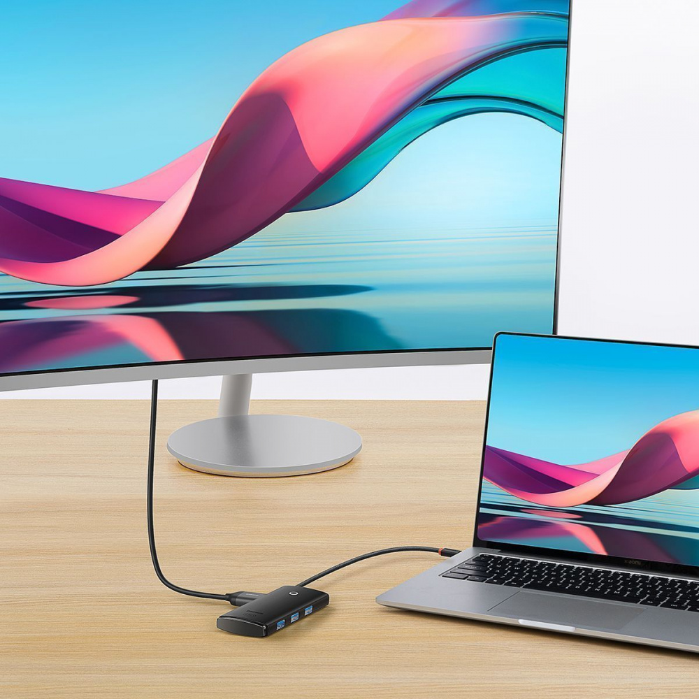 USB-Хаб Baseus Lite Series 5-in-1 (Type-C to HDMI + 3xUSB 3.0 + PD). — Придбати в Україні - фото 2