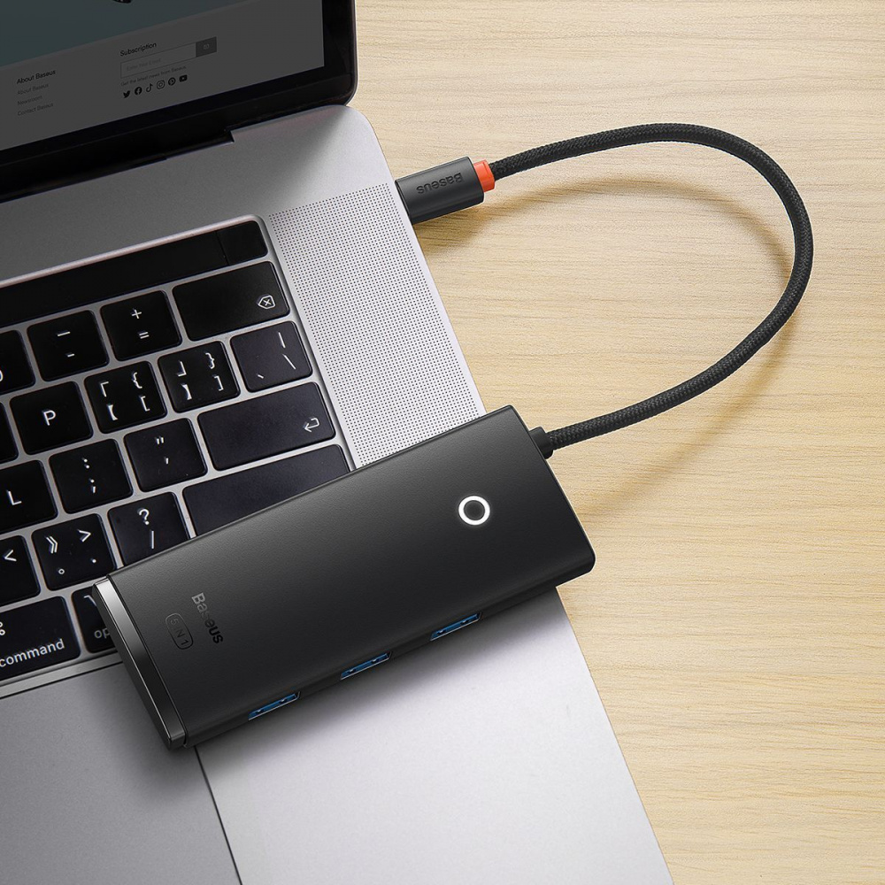 USB-Хаб Baseus Lite Series 5-in-1 (Type-C to HDMI + 3xUSB 3.0 + PD). — Придбати в Україні - фото 1