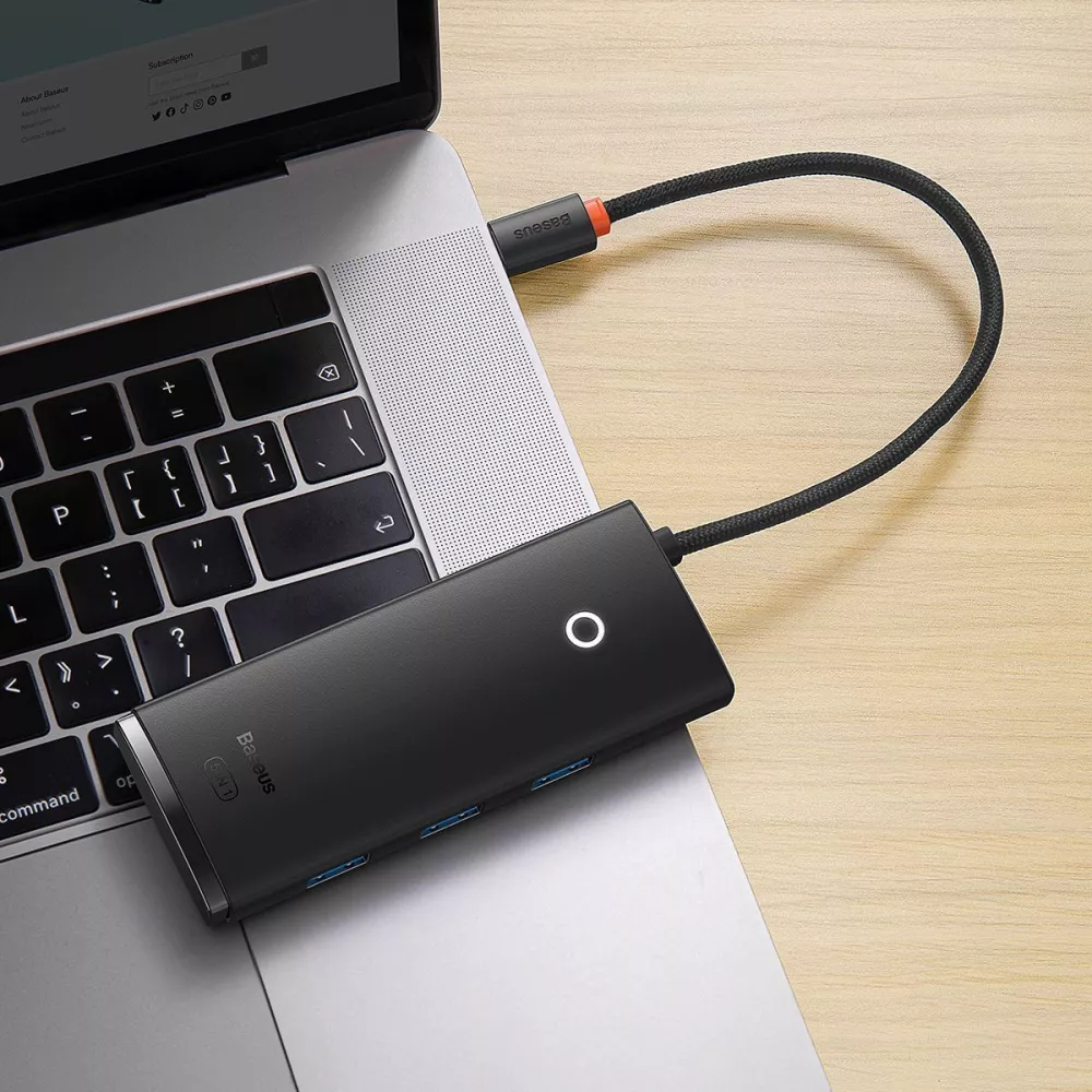 USB-Хаб Baseus Lite Series 5-in-1 (Type-C to HDMI + 3xUSB 3.0 + PD). — Придбати в Україні - фото 1