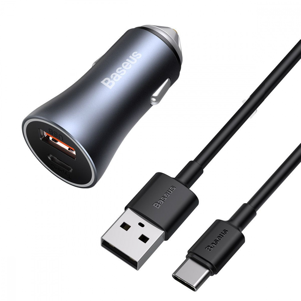 Автомобильное ЗУ Baseus Golden Contactor Pro 40W USB + Type-C (with Cable Type-C 5A (1m)) - фото 3