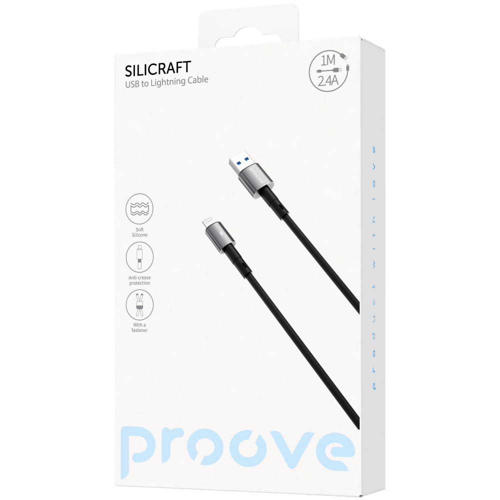Кабель Proove Silicraft USB to Lightning 2.4A (1m) - фото 1