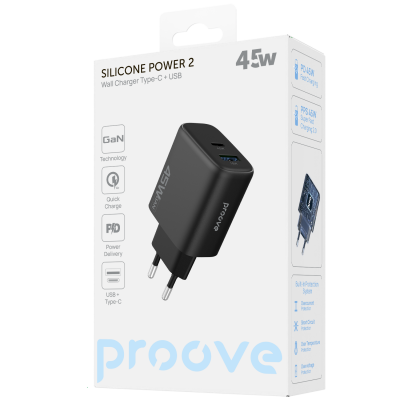 Купить СЗУ Proove Silicone Power 2 45W (Type-C+USB) 68733 - Ncase