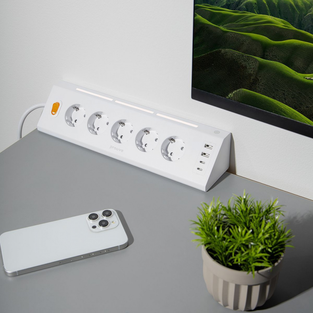 Мережевий фільтр Proove Prism Socket (5xAC + 2xType-C + 2xUSB) 1.6m — Придбати в Україні - фото 6