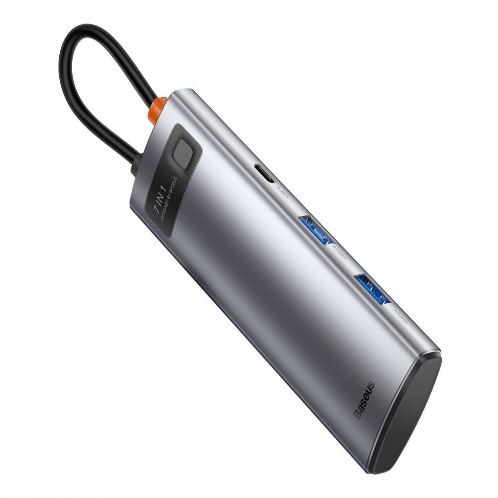 USB-Хаб Baseus Metal Gleam Series 7-in-1 (2xUSB3.0 + 4KHD + Type-C + Type-C PD+ TF + SD) — Придбати в Україні - фото 5